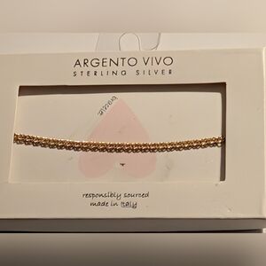 925 Sterling Silver Argento Vivo Gold Bracelet